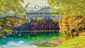  Presentation with morning sunrise - Slide deck having lake-fusine-of-glacial-origin background and a yellow colored foreground