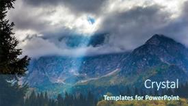  Presentation with green lake - Presentation design with lake-fuzine-in-northern-italy background and a ocean colored foreground