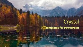  Presentation with green lake - Colorful PPT layouts enhanced with lake-fuzine-magnificent-colors backdrop and a tawny brown colored foreground