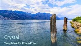  Presentation with lake - Slide set consisting of lake garda lago di garda malcesine italy background and a ocean colored foreground