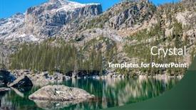  Presentation with mountain snow - Theme enhanced with lake-haiyaha-with-rocks background and a gray colored foreground