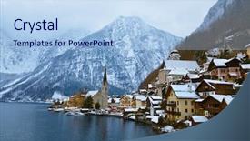  Presentation with salzburg - Cool new presentation with lake hallstatter at winter backdrop and a light blue colored foreground