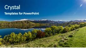  Presentation with queenstown - Theme featuring lake hayes reflecting coronet mountains background and a ocean colored foreground