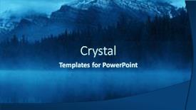  Presentation with banff national park - Presentation design enhanced with lake-herbert-in-a-foggy background and a navy blue colored foreground