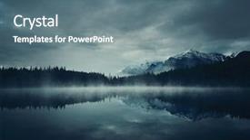  Presentation with banff national park - Presentation theme featuring lake herbert in a foggy background and a ocean colored foreground