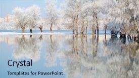  Presentation with lake ice - PPT layouts featuring lake ice - winter landscape background and a light blue colored foreground