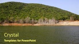  Presentation with eco park - Colorful PPT theme enhanced with lake-in-a-park-kambala backdrop and a tawny brown colored foreground