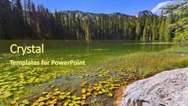  Presentation with swamp - Presentation design with lake in durmitor - montenegro - nature background and a tawny brown colored foreground
