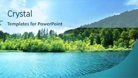  Presentation with croatia - Audience pleasing slide set consisting of lake in forest of croatia backdrop and a sky blue colored foreground