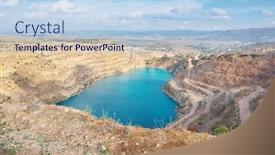  Presentation with beautiful mountains river lake sky nature - Slide deck having lake-in-heart-form-nature background and a light blue colored foreground