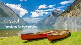  Presentation with mountain lake - PPT theme consisting of lake in lillooet vancouver canada background and a teal colored foreground
