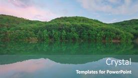  Presentation with mountain lake - Beautiful PPT theme featuring lake-in-mountain-during backdrop and a seafoam green colored foreground