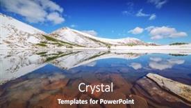  Presentation with mountain lake - Amazing slides having lake-in-mountain-on-spring backdrop and a tawny brown colored foreground