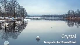  Presentation with murder winter - PPT theme with lake in olofstrom sweden background and a light gray colored foreground