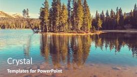  Presentation with rocky mountains - Cool new presentation theme with lake in rocky mountains backdrop and a violet colored foreground