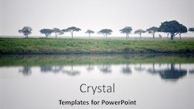  Presentation with serengeti africa - Presentation theme having lake-in-savanna-plain background and a light gray colored foreground