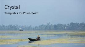  Presentation with kashmir - Theme having lake in srinagar kashmir india background and a light blue colored foreground