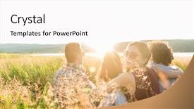  Presentation with summer - Presentation enhanced with lake in summer enjoying sundown background and a white colored foreground