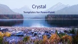  Presentation with autumn view autumn nature - Beautiful slide set featuring lake in swiss alps frosty backdrop and a sky blue colored foreground