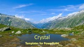  Presentation with switzerland - PPT theme consisting of lake-in-switzerland-mountains-near background and a tawny brown colored foreground