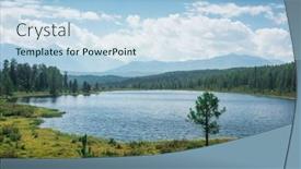  Presentation with siberia - Slide set consisting of lake-in-the-altai-mountains background and a light blue colored foreground