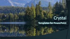  Presentation with mountain lake - Slides with lake in the morning time background and a  colored foreground