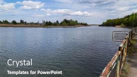  Presentation with hazardous waste - Colorful presentation enhanced with lake-in-the-town backdrop and a gray colored foreground