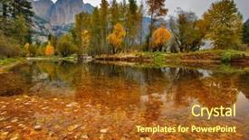  Presentation with woods - Colorful presentation enhanced with lake in the woods covered with fallen leaves backdrop and a tawny brown colored foreground