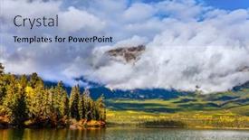  Presentation with cold water - Cool new slides with lake-is-covered-with-light backdrop and a light blue colored foreground