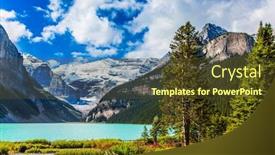  Presentation with forests - Presentation featuring lake-is-surrounded-by-high background and a tawny brown colored foreground