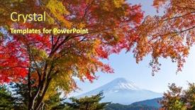  Presentation with mount fuji - PPT theme having lake-kawaguchi-and-mount-fuji background and a tawny brown colored foreground