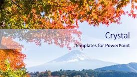  Presentation with mount fuji - Slide deck consisting of lake kawaguchi and mount fuji background and a sky blue colored foreground