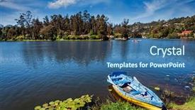  Presentation with tamil - Audience pleasing theme consisting of boat in lake kodaikanal tamil backdrop and a ocean colored foreground