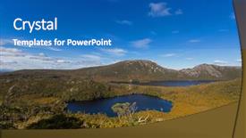  Presentation with green lake - Slides with claire - high angle view of lake background and a teal colored foreground