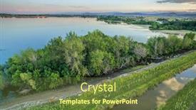  Presentation with irrigation - PPT theme with lake-lonetree-reservoir-and-irrigation background and a tawny brown colored foreground