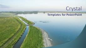  Presentation with irrigation - PPT theme having lake-lonetree-reservoir-and-irrigation background and a sky blue colored foreground