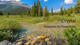  Presentation with canada - Amazing PPT layouts having lake louise - majestic mountain river in canada backdrop and a  colored foreground