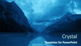  Presentation with banff national park - Cool new PPT theme with lake-louise-at-sunrise backdrop and a ocean colored foreground