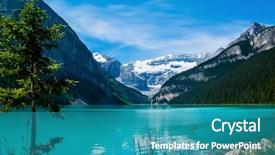  Presentation with canada - Presentation design featuring lake louise canada background and a teal colored foreground
