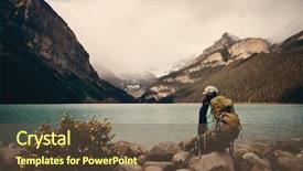  Presentation with banff national park - Audience pleasing theme consisting of lake louise in banff backdrop and a tawny brown colored foreground