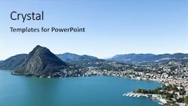  Presentation with water top view of amazon - Presentation theme with times to the 20th century background and a dark gray colored foreground