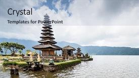  Presentation with pura hindu - Slide deck enhanced with lake major shivaite and water background and a light blue colored foreground