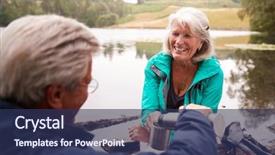  Presentation with active seniors senior couple - Amazing presentation having lake man pouring coffee backdrop and a ocean colored foreground