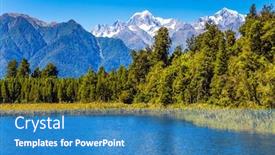  Presentation with new zealand - Presentation design consisting of lake-matheson-is-a-beautiful background and a teal colored foreground