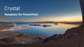  Presentation with colorado - Colorful presentation theme enhanced with lake-mead-on-the-colorado backdrop and a ocean colored foreground