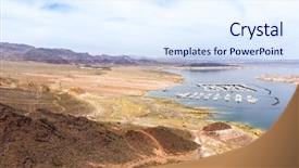  Presentation with nevada - PPT theme with lake mead recreation area background and a sky blue colored foreground