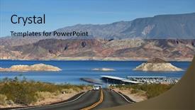  Presentation with recreation - Presentation design featuring lake mead recreation area background and a light blue colored foreground