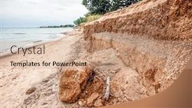  Presentation with erosion - Audience pleasing slides consisting of lake-michigan-lake-erosion-dangerously backdrop and a coral colored foreground