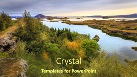  Presentation with iceland - Presentation theme consisting of lake-myvatn-in-northern-iceland background and a tawny brown colored foreground