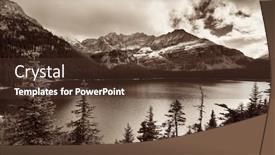  Presentation with national - Audience pleasing PPT theme consisting of lake-o-hara-yohu-national backdrop and a tawny brown colored foreground